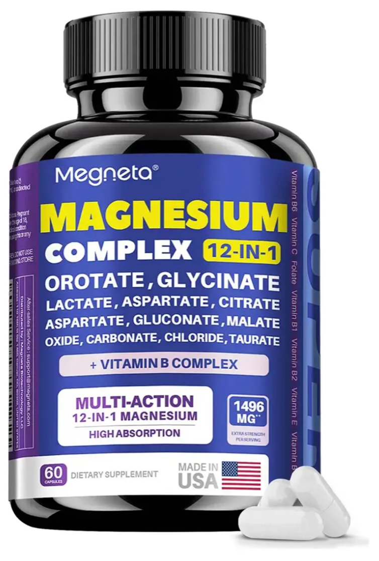 Magnesium Complex 12 en 1, frasco de 60 cápsulas