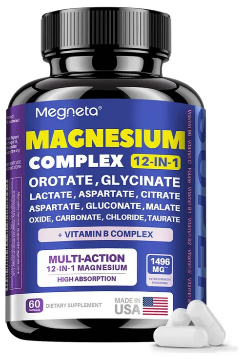 Magnesium Complex 12 en 1, frasco de 60 cápsulas